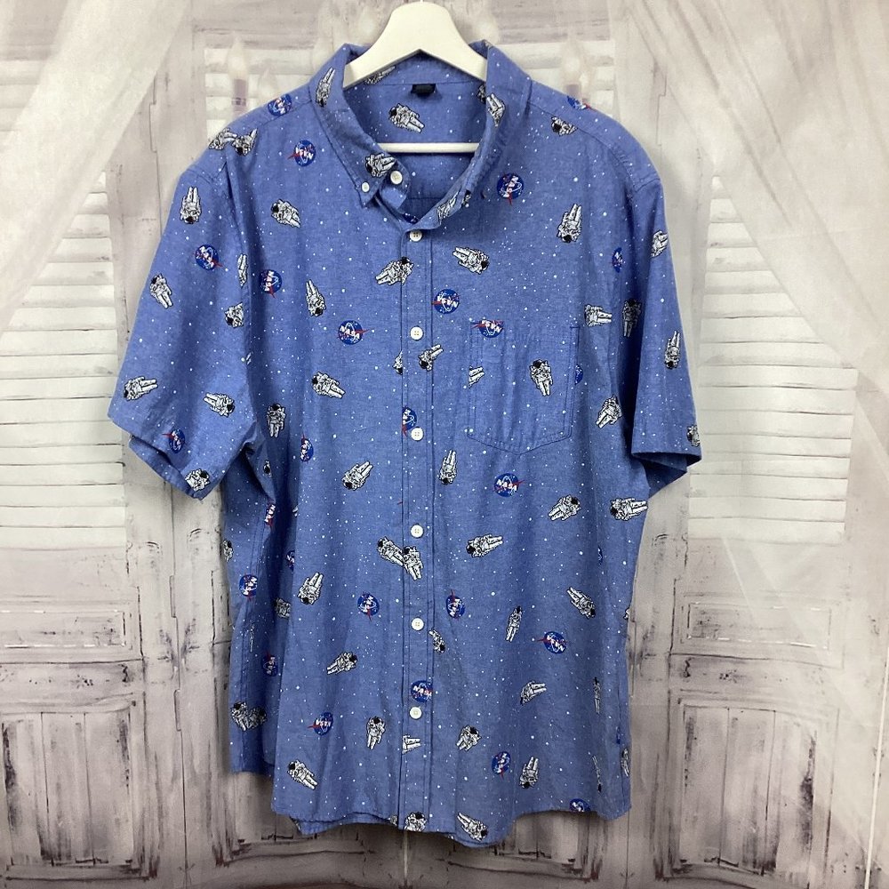 NASA Space Astronaut Button Down Shirt Size 2XL